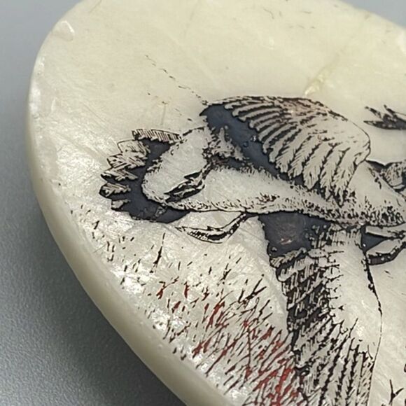 Vintage geese in flight carved belt buckle. - Picture 4 of 11